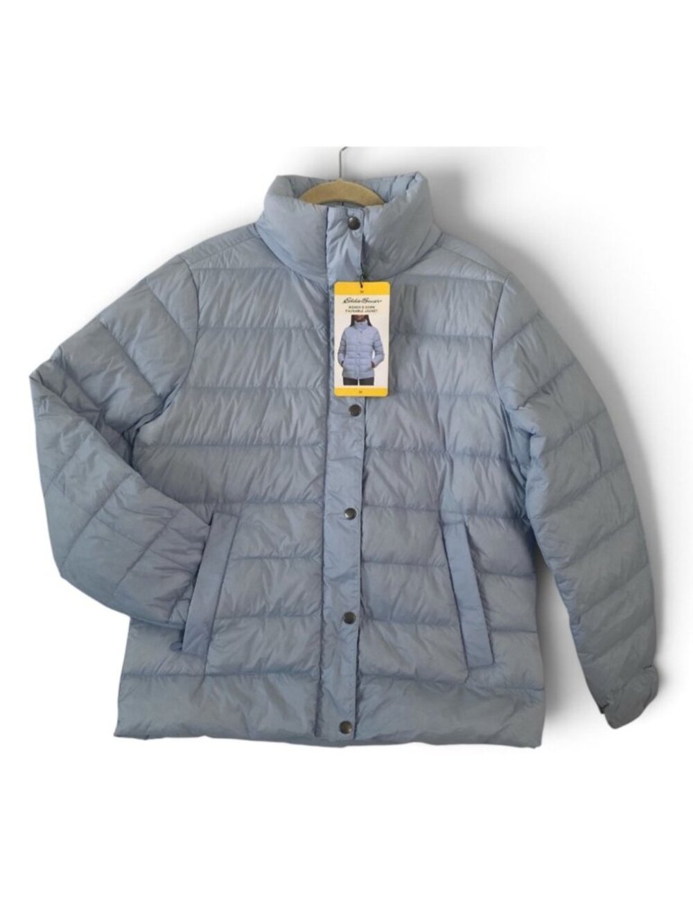 Eddie Bauer Women's Down 650 Packable Jacket Medium Blue Lightweight NEW